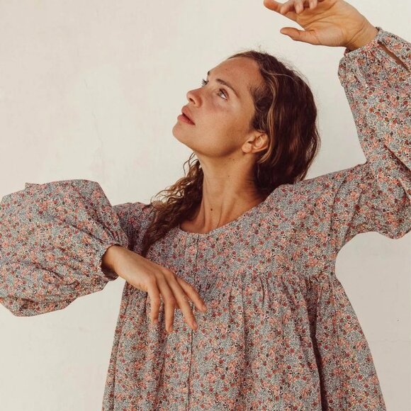 Oak Meadow Smock Dress Musk - Picture 4 of 7